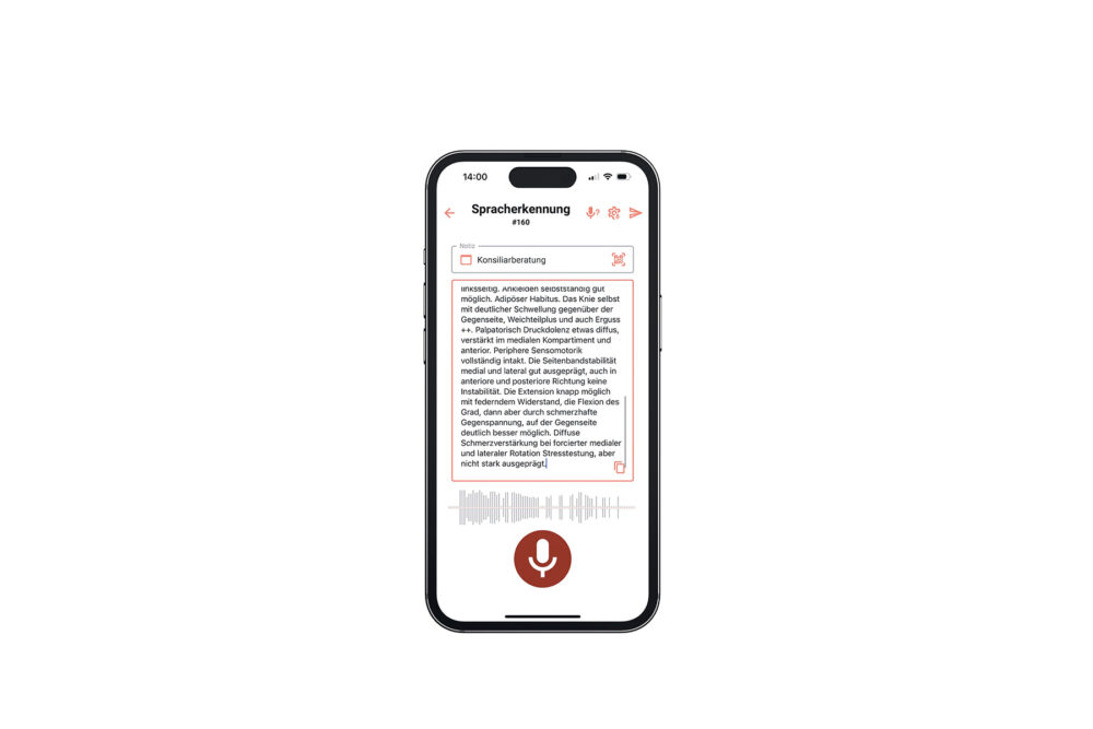 Mockup iPhone - Voicepoint Xenon® Spracherkennung