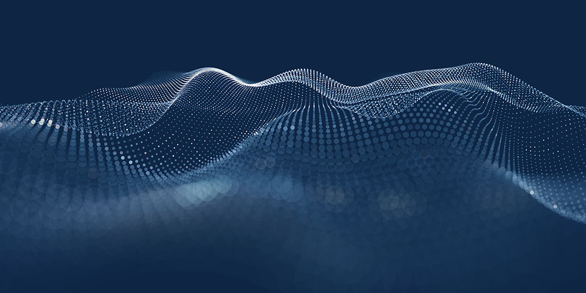 Motif abstrait ondulé sur fond bleu foncé