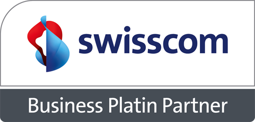 Logo von Swisscom mit dem Text «Business Platin Partner»